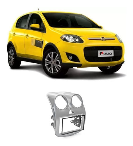 Moldura 2 Din Fiat Palio Sporting 2012/2013 Prata