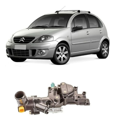 Carcaça Válvula Termostática Citroën C3 2005/