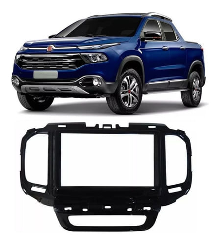 Moldura 2 Din Fiat Toro 2016/2021 Black Piano