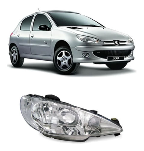 Farol Direito Peugeot 206 2003 Em Diante Liso
