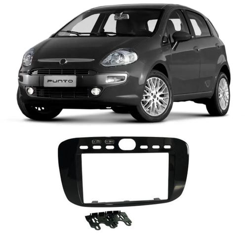 Moldura 2 Din Fiat Punto 2013/2017 Preta