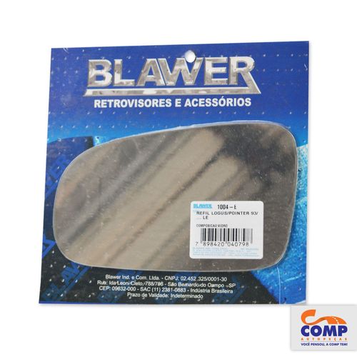 Lente Espelhode Retrovisor Esquerdo Logus Pointer 1993 em diante Blawer 1004-E Lado Motorista