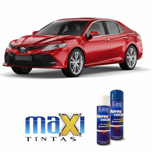 Spray Automotivo Vermelho Emoção Toyota + Verniz Spray 300ml