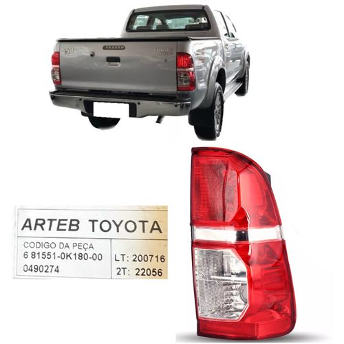LANTERNA TRASEIRA HILUX PICK UP 2012 A 2015 LADO DIREITO ARTEB
