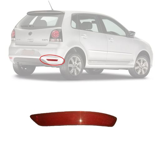 OLHO DE GATO REFLETOR PARACHOQUE TRASEIRO ORIGINAL POLO HATCH 2012 A 2014 LADO DIREITO VOLKSWAGEN