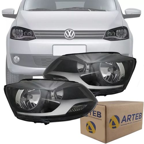 PAR FAROL FOX CROSSFOX SPACEFOX 2010 A 2014 FOCO DUPLO MÁSCARA NEGRA ORIGINAL ARTEB