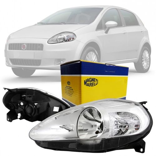 FAROL ORIGINAL PUNTO 2008 A 2012 CROMADO LADO ESQUERDO MAGNETI MARELLI