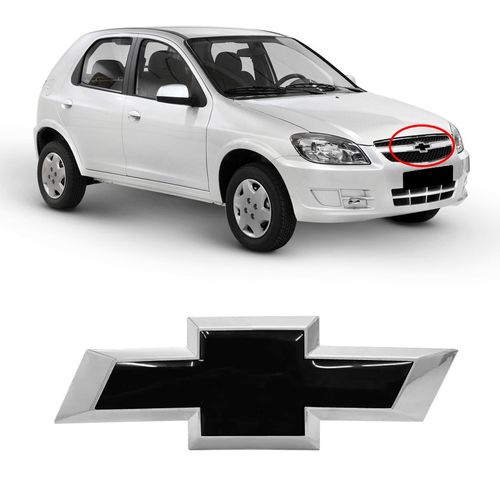 EMBLEMA GM DA GRADE DO RADIADOR CELTA 2011 A 2016 PRISMA 2011 A 2012 PRETO MARÇON