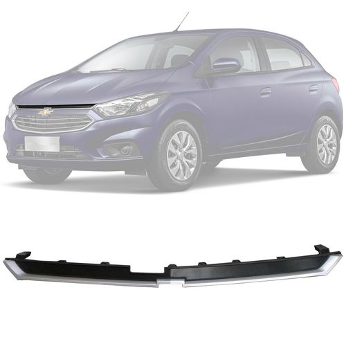 GRADE DO RADIADOR ONIX PRISMA 2017 A 2019 SUPERIOR PRETO COM FRISO PRATA RETROVEX