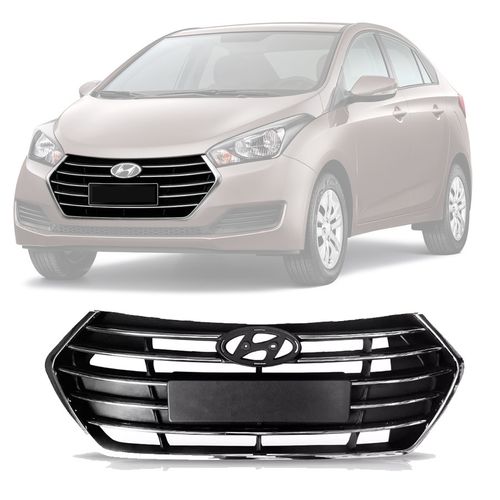 GRADE DO RADIADOR HB20 SEDAN 2016 A 2018 SUPERIOR COM ARO CROMADO RETROVEX