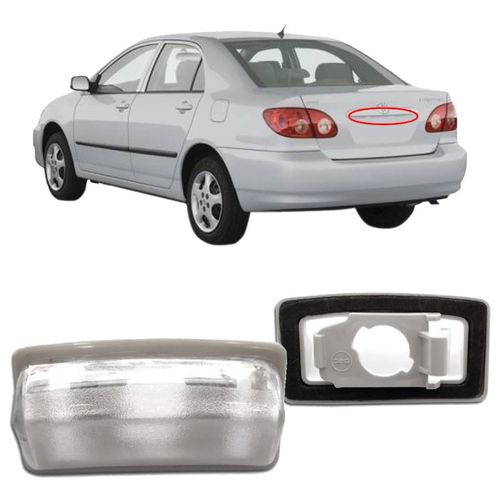 LANTERNA DE PLACA COROLLA FIELDER 2003 A 2008 LADO ESQUERDO SEM SOQUETE DSC