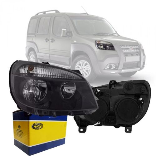 FAROL ORIGINAL DOBLO 2009 A 2022 LADO DIREITO MASCARA NEGRA MAGNETI MARELLI