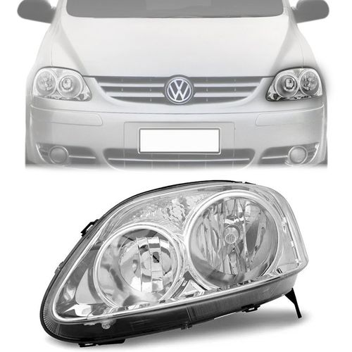 FAROL CROSSFOX FOX SPACEFOX 2003 A 2009 LADO ESQUERDO FOCO DUPLO CROMADO MAGNETI MARELLI