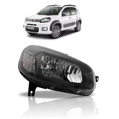 FAROL ORIGINAL UNO ATTRACTIVE DRIVE WAY 2015 A 2022 LADO DIREITO MOLDURA PRETA MAGNETI MARELLI