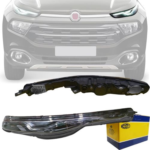 LANTERNA DIANTEIRA PISCA ORIGINAL TORO 2017 A 2021 LADO ESQUERDO COM DRL E LED MAGNETI MARELLI