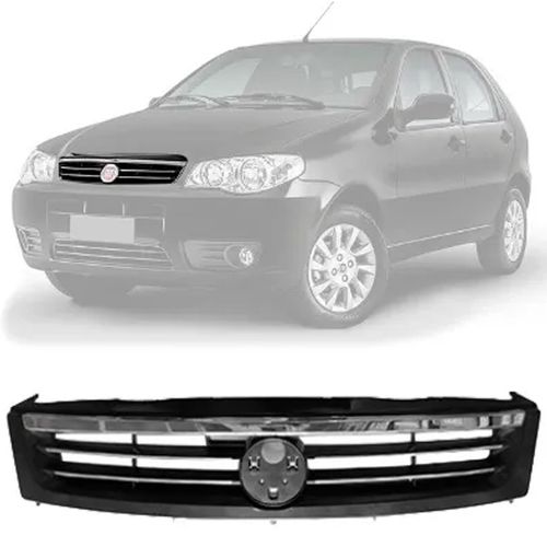 GRADE DO RADIADOR PALIO ECONOMY 2014 A 2016 PRETA COM FRISO CROMADO BLAWER