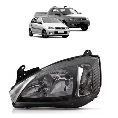 FAROL CORSA MONTANA 2008 A 2012 MASCARA NEGRA PISCA LISO LADO ESQUERDO IMPORTADO