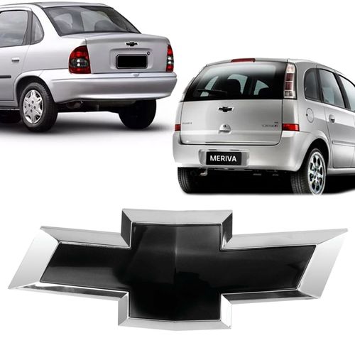 EMBLEMA GM DA TAMPA TRASEIRA DO PORTA MALA CORSA CLASSIC MERIVA 2009 A 2010 PRETO BRILHANTE MARÇON