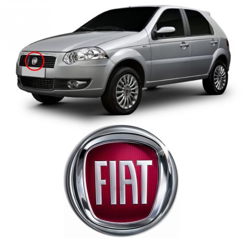 EMBLEMA FIAT DA GRADE PALIO DOBLO IDEA PUNTO 2007 A 2012 VERMELHO MARÇON