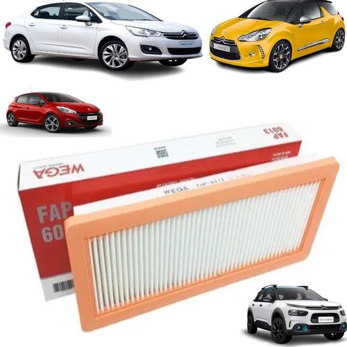 FILTRO DO AR DO MOTOR C4 CACTUS 1.6 2018 A 2022 PEUGEOT 206 1.6 2 WEGA