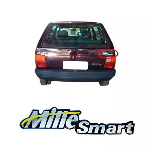 EMBLEMA MILLE SMART TAMPA MALA UNO 00 01 2002 2003 RESINADO MARÇON