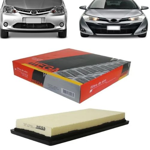 FILTRO DE AR DO MOTOR ETIOS 1.3 1.5 2016 A 2022 YARIS 1.3 1.5 2018 A 2022 WEGA