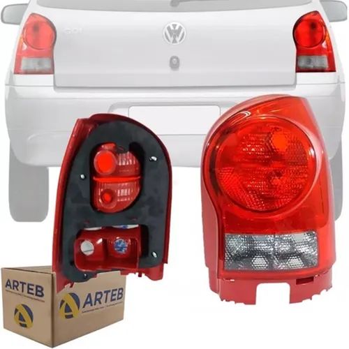 LANTERNA TRASEIRA ORIGINAL GOL G4 2006 A 2014 LADO DIREITO BORDA VERMELHA RE FUME ARTEB