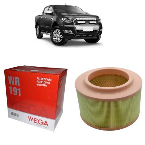 FILTRO DE AR DO MOTOR RANGER 2.2 2.5 3.2 2012 A 2022 WEGA