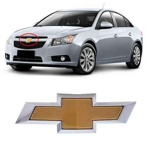 EMBLEMA GM DA GRADE DO RADIADOR CRUZE 2012 A 2016 GRAVATA DOURADA MARÇON