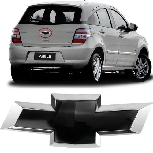 EMBLEMA GM DA MALA AGILE 2009 A 2013 PRETO BRILHANTE MARÇON