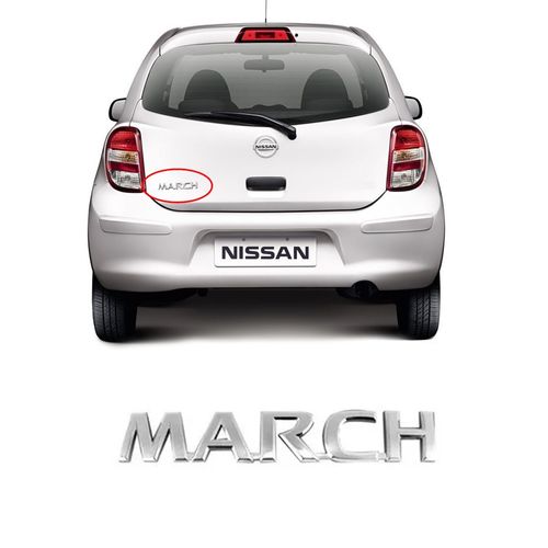 EMBLEMA TAMPA MALA MARCH 2012 A 2019 CROMADO MARÇON