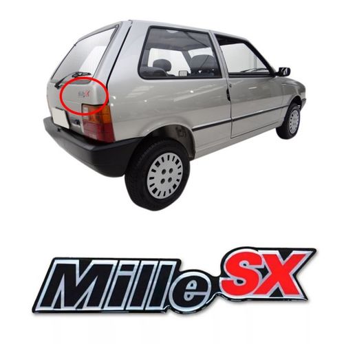 EMBLEMA MILLE SX TAMPA MALA UNO 2000 A 2003 RESINADO MARÇON