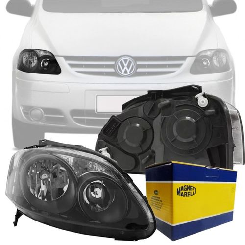 FAROL CROSSFOX SPACE FUMÊ ORIGINAL DUPLO 2003 A 2009 LADO DIREITO PASSAGEIRO MAGNETI MARELLI