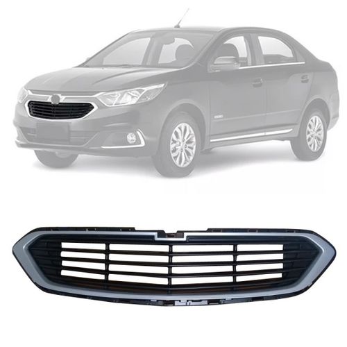 GRADE DO RADIADOR COBALT 2017 A 2022 INFERIOR PRETA COM FRISO CINZA RETROVEX
