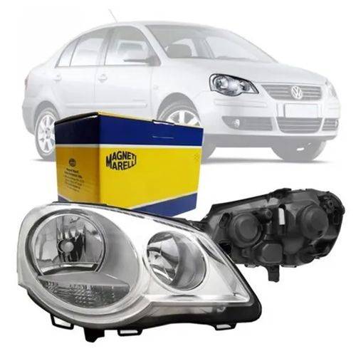 FAROL ORIGINAL POLO 2007 A 2014 LADO DIREITO CROMADO MAGNETI MARELLI