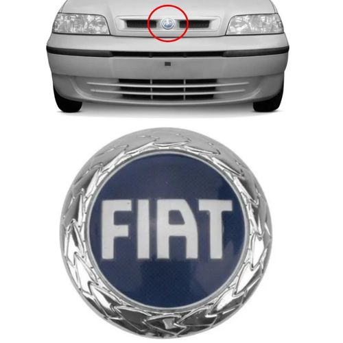 EMBLEMA FIAT DA GRADE PALIO FIRE 2001 A 2006 AZUL MARÇON