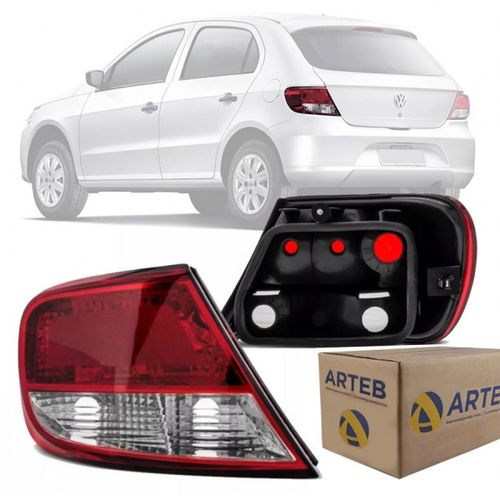 LANTERNA TRASEIRA ORIGINAL GOL G5 2009 A 2012 LADO ESQUERDO CRISTAL ARTEB