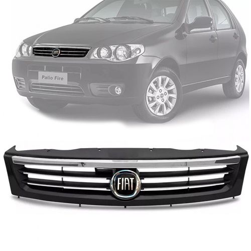 GRADE PALIO ECONOMY 14 15 2016 FRISO CROMADO E EMBLEMA PRETO