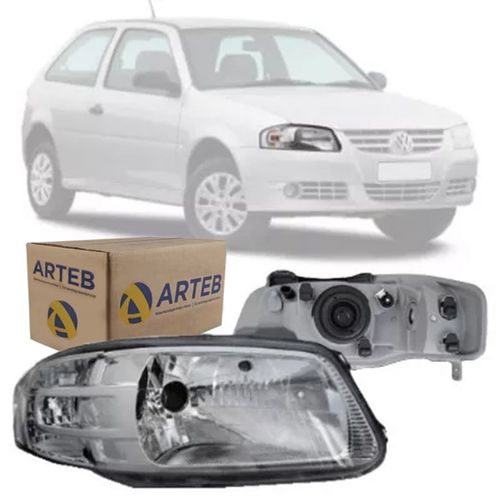 FAROL ORIGINAL GOL PARATI SAVEIRO G4 2006 A 2014 SAVEIRO 2006 A 2008 LADO DIREITO COMADO ARTEB