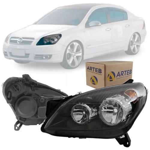 FAROL ORIGINAL VECTRA GT GTX 2006 A 2008 LADO ESQUERDO MASCARA NEGRA ARTEB