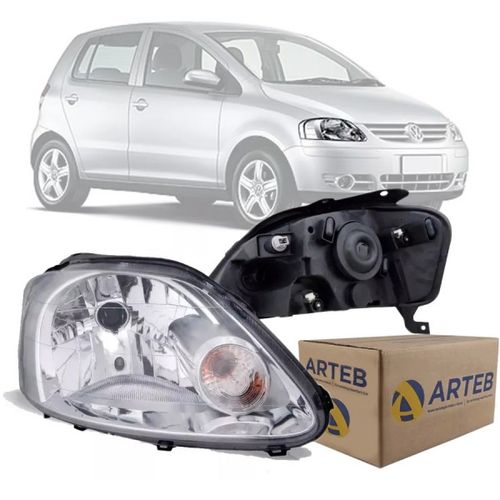 FAROL ORIGINAL FOX CROSSFOX SPACEFOX 2003 A 2009 LADO DIREITO FOCO SIMPLES CROMADO ARTEB