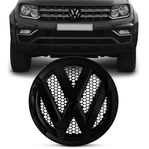 EMBLEMA VOLKS GRADE AMAROK 2010 A 2016 PRETO BRILHANTE MARÇON