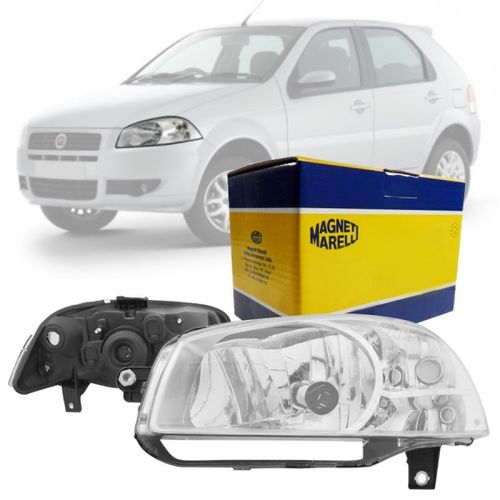 FAROL ORIGINAL PALIO 2008 A 2012 SIENA EL 2008 A 2016 STRADA WORKING 2014 A 2020 LADO ESQUERDO FOCO SIMPLES CROMADO M...