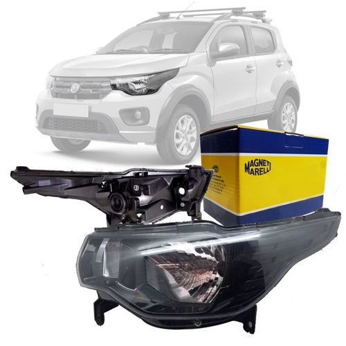 FAROL ORIGINAL MOBI 2016 A 2021 LADO ESQUERDO MASCARA NEGRA MAGNETI MARELLI