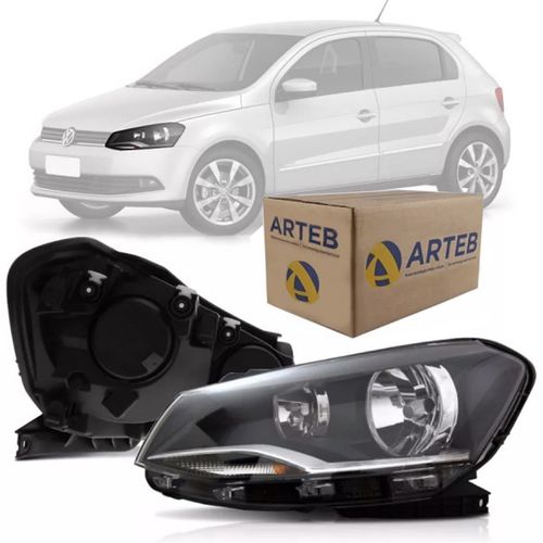 FAROL ORIGINAL GOL SAVEIRO VOYAGE G6 2013 A 2016 LADO ESQUERDO FOCO DUPLO ARTEB