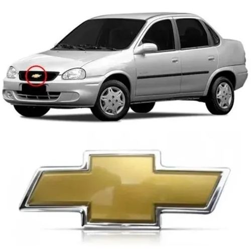 EMBLEMA GM DA GRADE CORSA CLASSIC VECTRA 2009 A 2010 DOURADO MARÇON