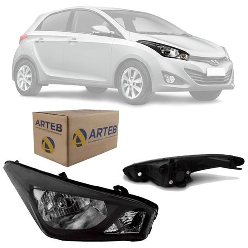 FAROL ORIGINAL HB20 HB20S 2012 A 2019 LADO DIREITO MASCARA NEGRA ARTEB