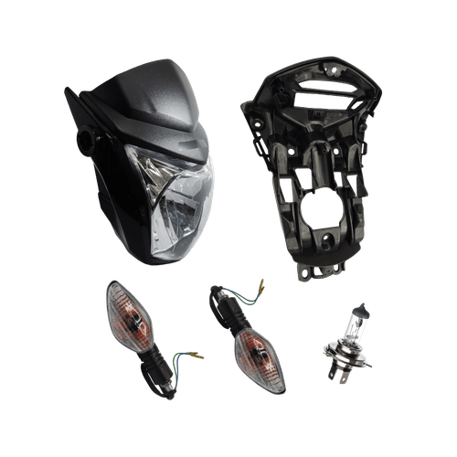 Kit Farol Completo Fan / Start 160 + Capa de Painel + Lâmpada Farol + Piscas - Wester