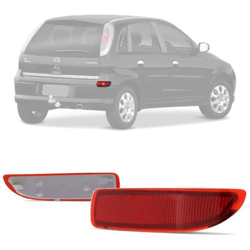 OLHO DE GATO REFLETOR DO PARACHOQUE TRASEIRO CORSA 2003 A 2012 VERMELHO LADO DIREITO DSC
