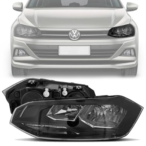 FAROL POLO VIRTUS 2017 A 2022 LADO ESQUERDO FRISO PRETO AUTOMOTIVE IMPORTS